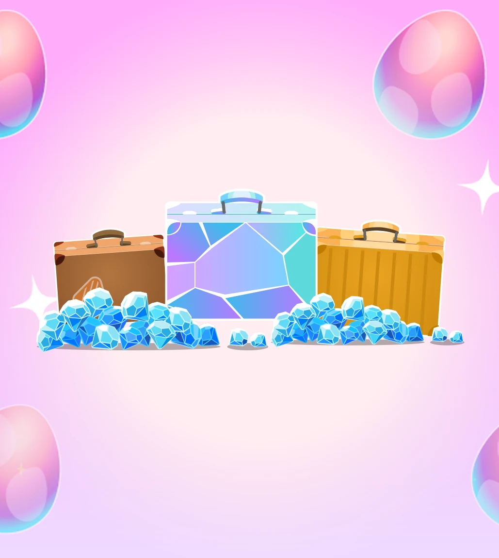 3 Eggs + 10 Suitcases